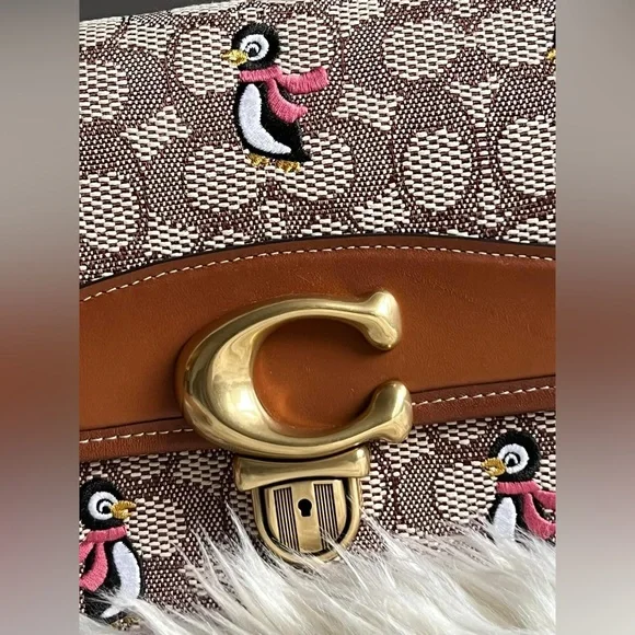 💰SOLD-C7935 - Coach Studio Shoulder Bag in Signature Jacquard with Penguin Motif - Picture 5 of 14
